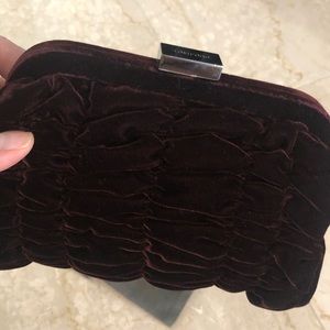 Tom Ford Purple Velvet Bag Purse with Black Leather Wristlet